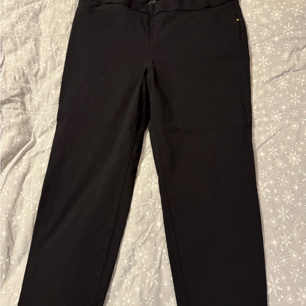 Black Slim Fit Cropped Pants w/ Tummy Control